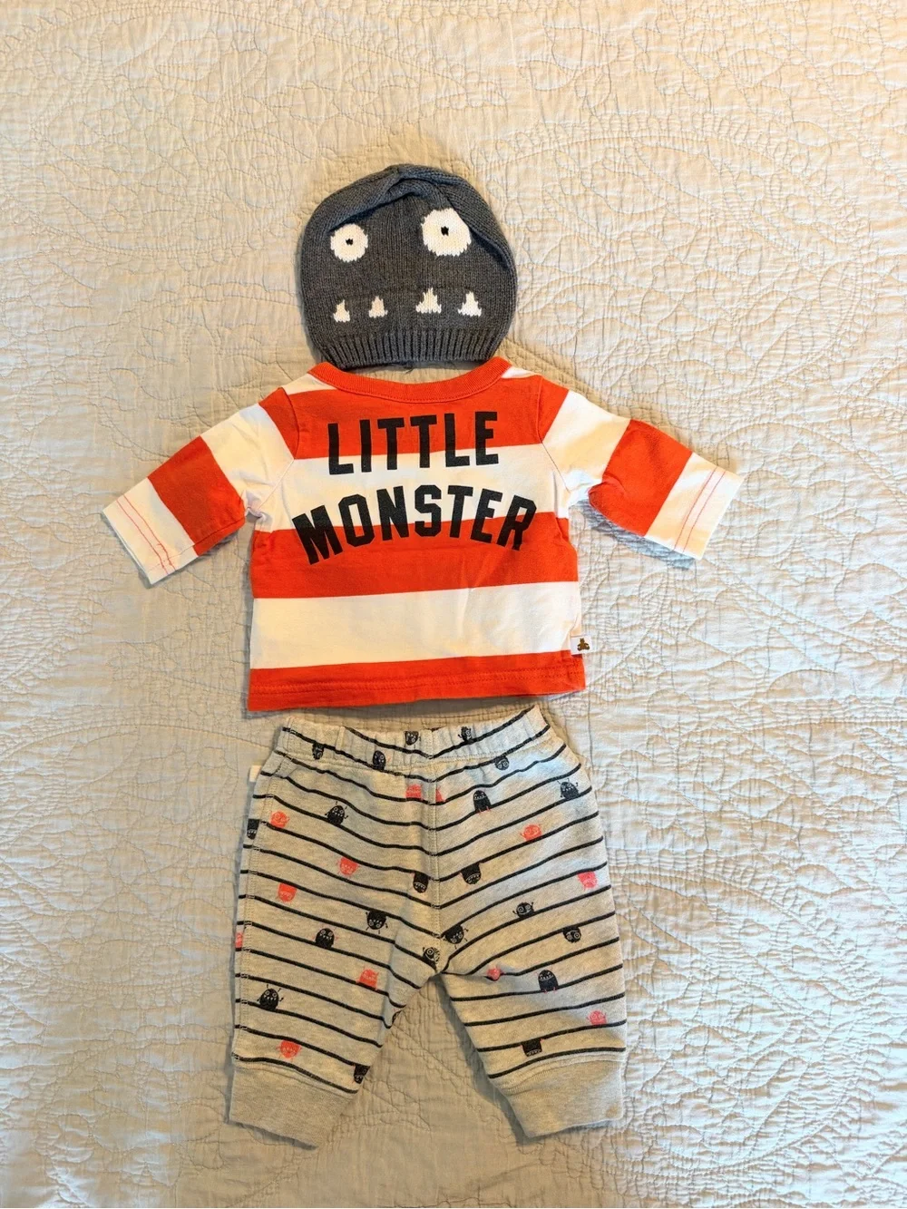 Baby Gap Baby Boy 0-3 Months Monster Outfit with Matching Hat